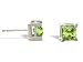 14K White Gold Genuine Square Peridot Stud Earrings
