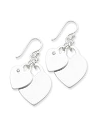 Sterling Silver Double Heart with CZ Earrings QE4219"