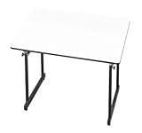 Alvin Workmaster Jr Drafting Table, Black Base, 31in x 42in White Top, Rounded Corners