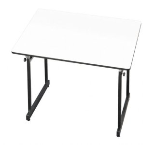 Alvin Workmaster Jr Drafting Table, Black Base, 31in x 42in White Top, Rounded Corners