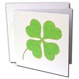CherylsArt Holidays Saint Patricks Day - Gold Trimmed Shamrock - Greeting Cards-6 Greeting Cards with envelopes