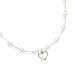 Childs Liquid Silver White Pearl Open Heart Sterling Silver Necklace