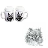 Pomeranian Large Salt and Pepper Shaker, Porcelain by Rosalinde (4')