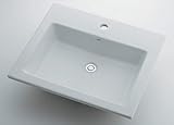 水道材料 カクダイ 角型洗面器 【493-008 (1ホール)】