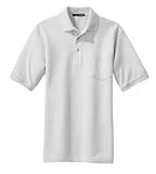 NEW Port Authority - Pique Knit Sport Shirt with Pocket White-L