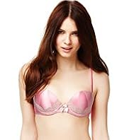 Limited Collection Floral Lace Padded Push-Up A-DD Bra with Silk