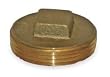 Industrial Grade 1RLV9 Square Head Plug, Brass, 1 1/4 In NPT