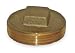 Industrial Grade 1RLV9 Square Head Plug, Brass, 1 1/4 In NPT