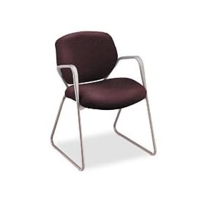 HON COMPANY Resolution 6200 Series Guest Arm Chair, Sled Base, Claret Burgundy Fabric