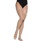 Sigvaris EverSheer Womens Open Toe Thigh Compression Hose 15-20 mmHg - Small Short - Black - 781NSSO33781NSSO99