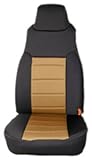 Rugged Ridge 13210-04 Black/Tan Neoprene Front Seat Covers Pair For 1997-02 Jeep Wrangler