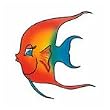 Color Tropical Fish Temporary Tattoo 2x2