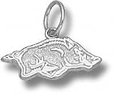 Arkansas Razorbacks Solid Sterling Silver Athletic Razorback 1/4'' Pendant
