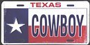 Texas Cowboy License Plate