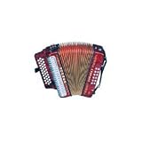 Hohner 3500 Corona II GCF Diatonic Accordion, Red Pearl
