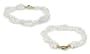 4mm White Freshwater Biwa Nugget Double Strand Twist Bracelet - 8 inches (Lobster Clasp)