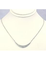 Luminous Crescent Sterling Silver Cubic Zirconia Necklace