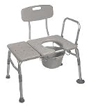 Combination Plastic Transfer Bench with Commode Opening