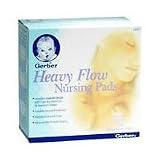 Gerber Premium Contoured Nursing Pads with Leaksafe Design, Heavy Flow, 24 disposable pads
