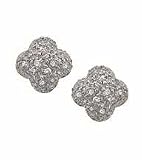 14K Diamond-Dotted Cluster Earrings
