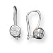 Sterling Silver 4mm CZ Kidney Wire Bezel Earrings QE3197