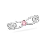 Celtic Design Toe Ring with Pink Crystal