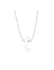 Silvertone Initial T Pendant Necklace