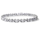14KT White Gold Hugs and Kisses Bracelet
