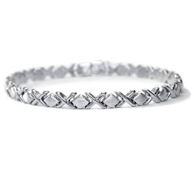 14KT White Gold Hugs and Kisses Bracelet by Gold and Diamond Source