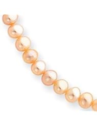 14k 4.5-5mm Pink Freshwater Onion Cultured Pearl Necklace - PPN045-24"