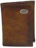 Tan Burnished Leather Tri-Fold Wallet
