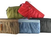 Bewitched Accessories Crinkle Fabric Clutch Purse With Bead Detail And Wrist Strap