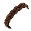 Sterling Silver 7 Distress Brown Leather Bracelet - 7 Inch Sterling Silver 7 Distress Brown Leather Bracelet - 7 Inch