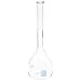 Corning Vista Borosilicate Glass Class B Flat Bottom Volumetric Flask with Blue Polyethylene Snap-Cap