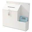 Plastic Suggestion Box with Locking Top, 13-3/4 x 3-5/8 x 13, White