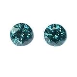 Pair of Loose Round Brilliant Cut Blue Color Diamond 4.00 mm 1/2 Carat Total Weight