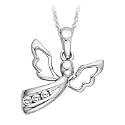 10kt. White Gold, Diamond Angel Pendant