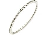 18k White Gold Rope Ring 1.65mm Band Size 6