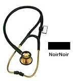 22K Gold Plated Classic Cardiology Stethoscope by MDF Instruments Direct, NoirNoir - 1 Ea