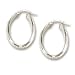 14k White Twisted Oval Hoop Earrings