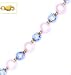 14k 6 mm Crystal and 7 mm Light-Rose Crystal Pearl Necklace - Choice 16-inch
