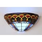 Exciting Lighting AMB1003 Ambience Wireless Wall Sconce, Half Moon Stained Glass by Exciting Lighting