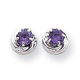 Sardelli - 14k White Gold Amethyst with Wreath Earrings