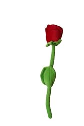 17" Bendable Stuffed Rose Plush Flower (Around 42.5 cm) - Rose Red