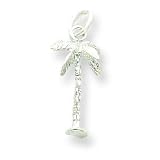 Sterling Silver Palm Tree Charm with 20 inch Sterling Silver Chain