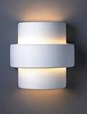 Justice Design Group 2215W-BIS Unfinished Bisque Ambiance Art Deco / Retro 1 Light Outdoor Wall Scon