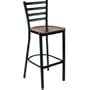 Richardson Ladder Back Series - 30" Bar Stool: Mahogany