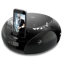 Coby Portable CD Player with AM/FM Radio and iPod Dock CSMP142BLK (Black)