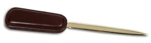 Chocolate Brown Leather Letter Opener (Gold)