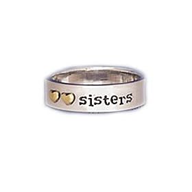 Far Fetched Sisters Double Heart Ring